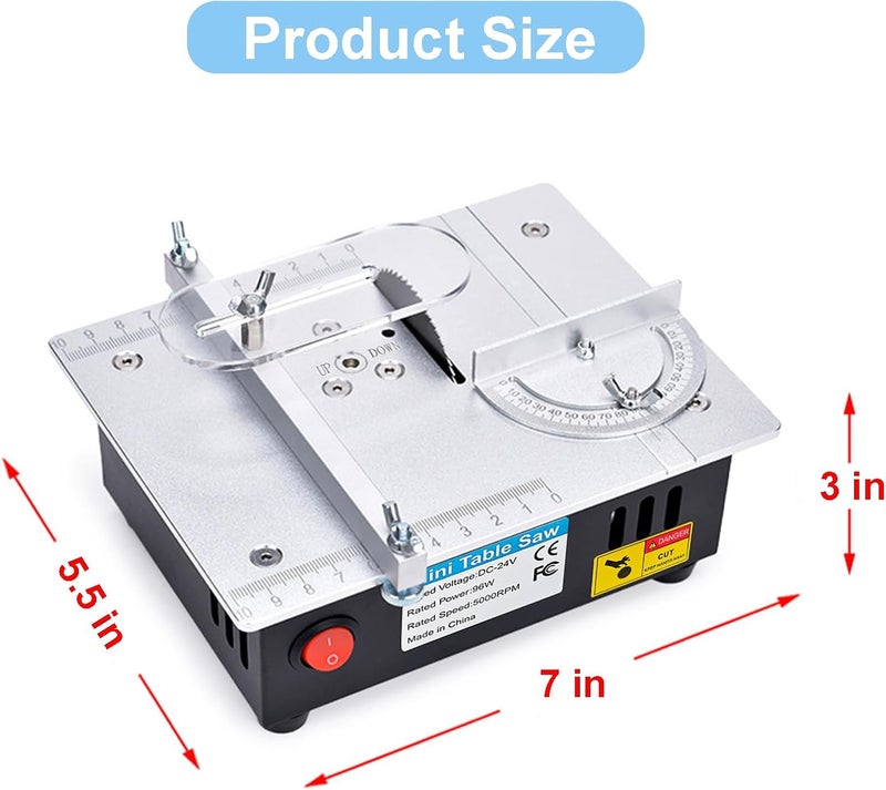 timiland [] Mini Multi-Functional Table Saw S6【Cutter Speed、Angle、0-1/2inch hight Adjustable】with seven Speed Adjustable Power,Cutting&Sanding&Engraving for Crafts、Wood 、Plastic、 Acrylic - Image 3